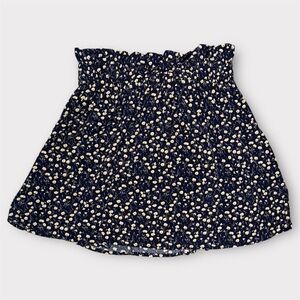 Blue Ditsy Floral Paperbag Waist Skirt size Medium